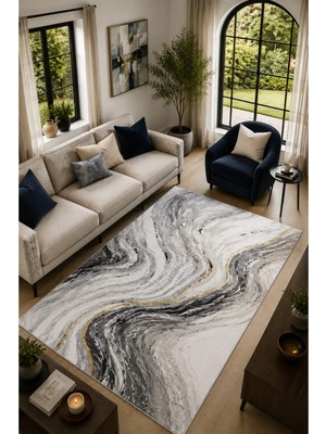 Gılded Marble Collectıon Kişiye Özel Üretim Dekoratif Kaymaz Taban Mutfak-Salon-Hol-Yatak Odası-Genç Odası Halısı – Dijital Baskı Yıkanabilir – Farklı Ölçü Seçenekleri Dijital Baskı Halı