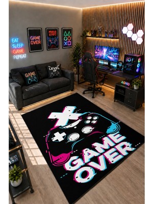 Gamer Collection Kişiye Özel Üretim Dekoratif Kaymaz Taban Oyun Odası Halısı – Dijital Baskı Yıkanabilir – Farklı Ölçü Seçenekleri Dijital Baskı Halı