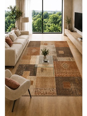 Urban Patchwork Modern Geometrik ve Eskitme Desenli Dijital Baskı Kaymaz Taban Yıkanabilir Salon Halısı – 5 Desen ve Farklı Ölçü Seçenekleri Dijital Baskı Halı