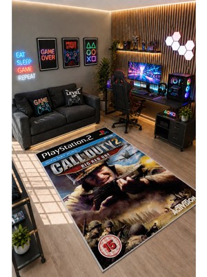 Gamer Collection Kişiye Özel Üretim Dekoratif Kaymaz Taban Oyun Odası Halısı – Dijital Baskı Yıkanabilir – Farklı Ölçü Seçenekleri Dijital Baskı Halı