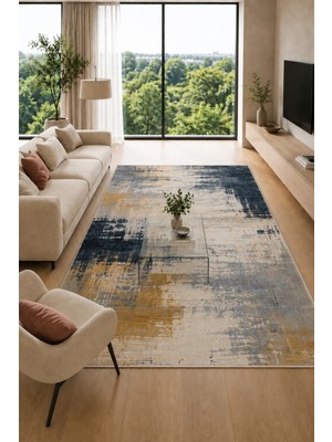 Urban Canvas Modern Soyut Eskitme Desenli Dijital Baskı Kaymaz Taban Yıkanabilir Salon Halısı – 4 Desen ve Farklı Ölçü Seçenekleri Dijital Baskı Halı
