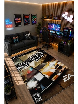 Gamer Collection Kişiye Özel Üretim Dekoratif Kaymaz Taban Oyun Odası Halısı – Dijital Baskı Yıkanabilir – Farklı Ölçü Seçenekleri Dijital Baskı Halı
