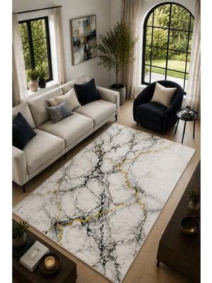 Gılded Marble Collectıon Kişiye Özel Üretim Dekoratif Kaymaz Taban Mutfak-Salon-Hol-Yatak Odası-Genç Odası Halısı – Dijital Baskı Yıkanabilir – Farklı Ölçü Seçenekleri Dijital Baskı Halı