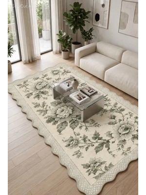 Botanica Luxe Collection English Rose Kişiye Özel Üretim Dekoratif Kaymaz Taban Salon/yatak /oturma Odası Halısı – Dijital Baskı, Yıkanabilir, Farklı Ölçü Seçenekleri Dijital Baskı Halı