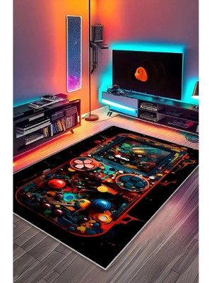 Gamer Collection Kişiye Özel Üretim Dekoratif Kaymaz Taban Oyun Odası Halısı – Dijital Baskı Yıkanabilir – Farklı Ölçü Seçenekleri Dijital Baskı Halı