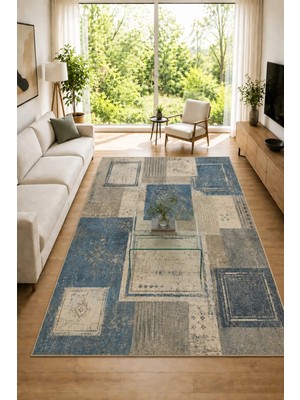 Urban Patchwork Modern Geometrik ve Eskitme Desenli Dijital Baskı Kaymaz Taban Yıkanabilir Salon Halısı – 5 Desen ve Farklı Ölçü Seçenekleri Dijital Baskı Halı
