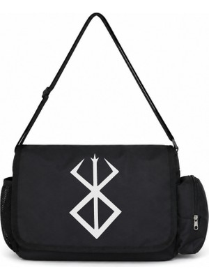Sevbano Berserk Guts Anime Logo Baskılı Unisex Okul, Spor, Ofis Çok Amaçlı Postacı Çantası