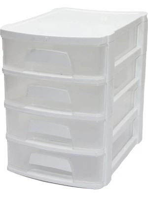 Uravas Store Tonton - No:2 Çekmece 4 Katlı 16.5X21.5X24CM Beyaz Veya Siyah Herhangi Bir Renk Gönderilir (5047)