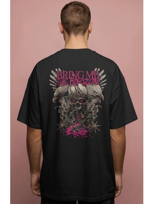 Sevbano Bring Me The Horizon Rock Metal Müzik Grubu Baskılı Unisex Oversize Premium Tişört