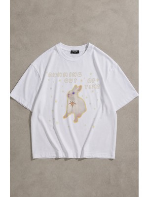 Fuddy Moda Unisex Paramore Running Out Of Time Baskılı Tişört, Oversize Rock Band Temalı Tshirt