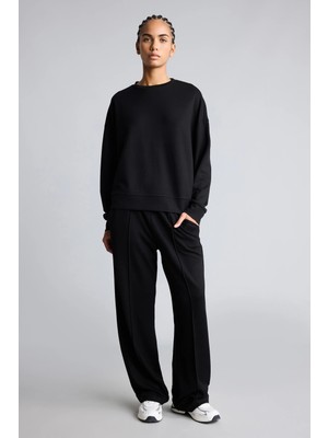 DeFacto Standart Fit Beli Lastikli Ön Dikişli Geniş Paça Uzun Boy Skuba Dalgıç Kumaş Sporcu Eşofman Altı I9315AX26AU