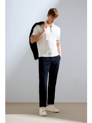 DeFacto Tailored Fit Elastik Bağlamalı Bel Dokuma Pantolon H3112AX26SP