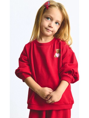 DeFacto Bisiklet Yaka Ayıcık Aplikeli Sweatshirt Kız Bebek I1716A526AU
