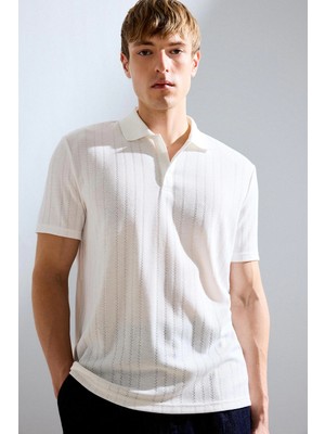 DeFacto Regular Fit Kısa Kollu Ekru Polo Tişört H5198AX26AU