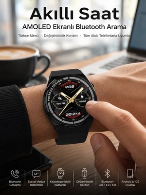 Astraltech Bluetooth Bağlantılı Akıllı Saat Tüm Telefonlara Uyumlu Değiştirilebilir Kordon