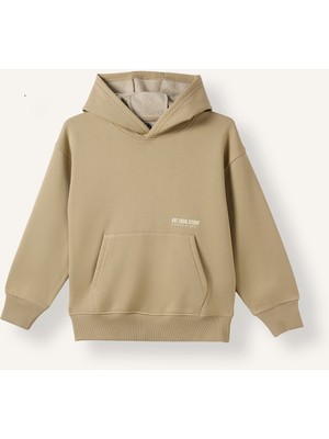 DeFacto Regular Fit Kapüşonlu Baskılı Kanguru Cepli Kalın Kumaş Sweatshirt Erkek Çocuk H9682A826WN