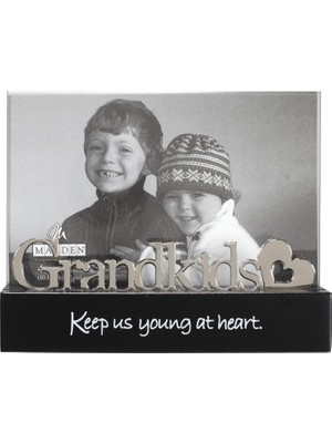 Uravas Store Malden International Designs Grandkids Masaüstü Ifadesi Gümüş Kelime Eklentisi Resim Çerçevesi, 4x6, Siyah