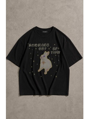 Fuddy Moda Unisex Paramore Running Out Of Time Baskılı Tişört, Oversize Rock Band Temalı Tshirt