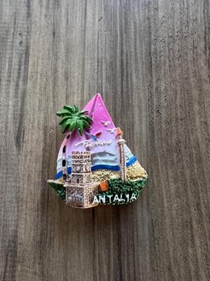 Uravas Store Antalya Buzdolabı Magneti, Renkli Dekoratif Şehir Temalı El Yapımı Turistik Hediyelik Eşya