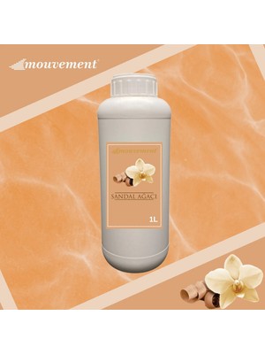 Mouvement Sandal Ağacı Reed Diffuser Refill 1000 ml - Oda Kokusu Yedek Şişesi + 20 Adet Çubuk