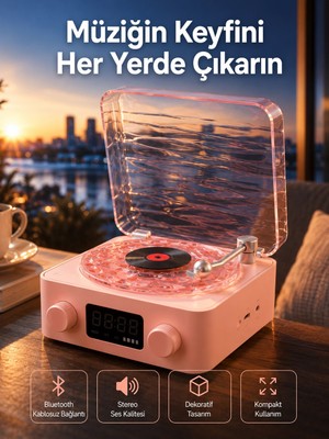 Astraltech Retro Kristal Netliğinde Ses – Gece Işıklı Retro Bluetooth Hoparlör Yeni Nesil