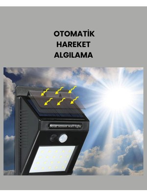 Renas Store Solar Enerjiyle Çalışan IP65 Su Geçirmez 20 LED Duvar Lambası