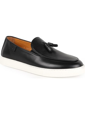 Libero L5646 Hakiki Deri Püskül Detaylı Hava Delikli Kalın Taban Erkek Casual Sneaker Loafer