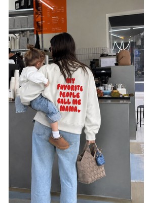 Monila Kadın Premium Kumaş 3 Iplik Şardonlu Sırt Baskılı Sweatshirt