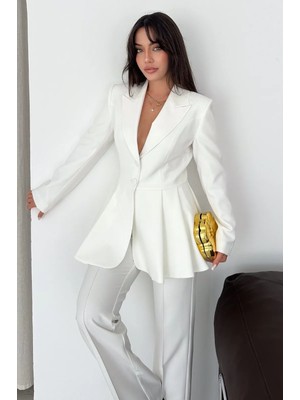 Vuntal Volanlı Blazer Ikili Pantolonlu Takım