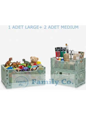 Brf Store Pmstore 1l+2m Katlanabilir Çok Amaçlı Taşıma Kasaları Saklama Kutusu, Plastik Istiflenebilir, Yatak