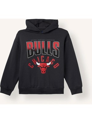 DeFacto Nba Chicago Bulls Kapüşonlu Pamuklu Sweatshirt Erkek Çocuk F4086A826WN