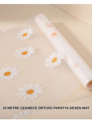 Astraltech 10 Metre Papatya Desenli Kolay Temizlenebilir Çekmece Matı