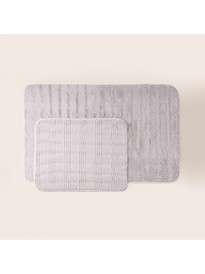 Matmel Soft Rems Rabbit Post 2'li Banyo Paspası - Gri - 50X60 cm + 60X100 cm