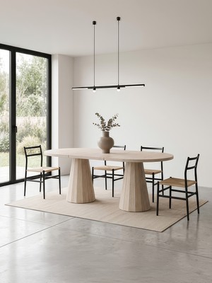 Gazzini Furniture Ligna Traverten Açılır Oval Yemek Masası 90X160+30