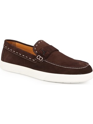 Lbr H1128 Hakiki Süet Deri Metal Aksesuarlı Darbe Emici Esnek Taban Erkek Comfort Casual Sneaker Loafer