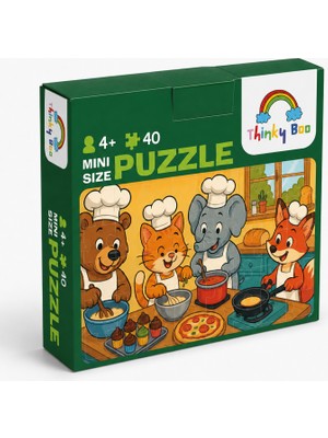 Thinky Boo Aşçılık Okulu Mini Puzzle 40 Parça 3-7 Yaş Eğitici Çocuk Puzzle Yapboz