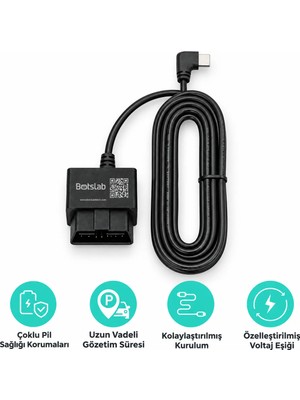 Botslab 360+ Obd Akıllı Park Kiti Araç Kamerası Güç Kablosu