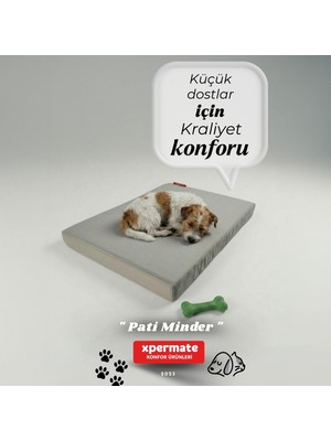 Xpermate Büyük Irk Köpek Yatağı %100 Polyester Malzeme ile Yıkanabilir 60 x 80 cm Antrasit Pati Minder