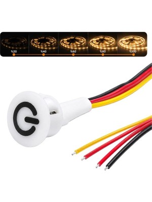 Renas Store PM-30798 12V Dc 16MM Gömme Dokunmatik LED Dimmer Kontrolcüsü Switch Buton Beyaz