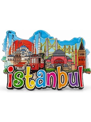 Renas Store Istanbul Temalı Ahşap Buzdolapı Süsü Magnet ALK5937