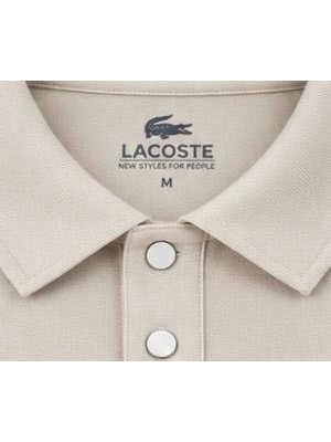 Lacoste Polo Çıt Çıt Kapama Açık Bej Regular Fit