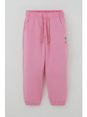 Breeze Kız Çocuk Eşofman Altı Cep Kısmı Düğme Aksesuarlı Bağcık Aksesuarlı 1-4 Yaş , Pembe