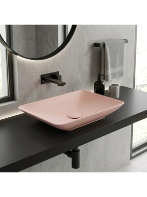 Isvea Sistema Y Clear Tezgah Üstü Lavabo 60×38 cm Somon