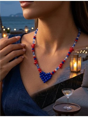 Mk Design Jewelry Lacivert Kapli Kolye
