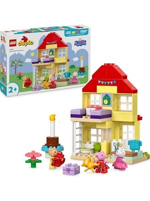 Velora LEGO Duplo Peppa Pig Doğum Günü Evi, 2 Yaş ve Üzeri Çocuklar Için Guzel Bir Oyun Seti, Peppa Pig, Midilli Pedro ve Koyun Suzi'nın Peluş Figürleri Dahil, Hediye Fikri Olarak Güzel Bir Seçim 10433