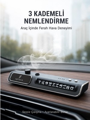 Astraltech Araç Ön Cam Nemlendirici Telefon Numarası Gösterme Aparatı LED Işıklı Yeni Nesil