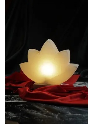 Marvielle Beyaz Lotus Çiçeği Model Tuz Lambası, Ortamınızı Sıcak ve Rahatlatıcı Kılar - Masa ve Gece Lambası