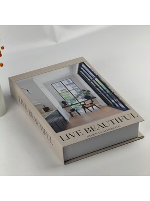Bak Gel Al Kitap Görünümlü Dekoratif Kutu, Iskandinav Tarzı Kitap Şeklinde Saklama Kutusu, Ev Dekorasyonu, Modern Ev Dekorasyonu- Live Beautiful