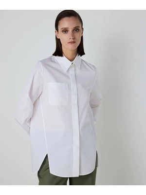 Machka Yırtmaçlı Poplin Gömlek MS1260025017002