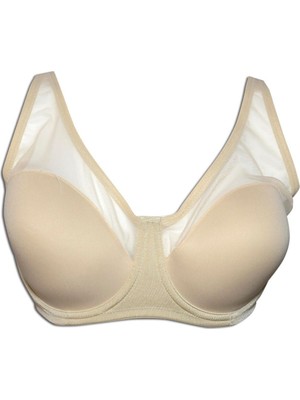 LE JARDIN 9200-c Balenli Desteksiz Tül Detaylı Soft C Cup Toparlayıcı Sütyen-TEN-95